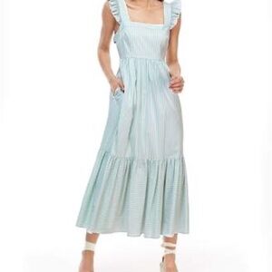 Gal Meet Glam Jasmine Mint Striped Ruffle Sleeve Maxi Dress